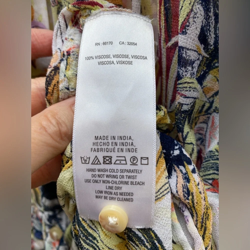 Anthropologie Maeve Portia Floral SemiSheer Blouse Size M/L - Picture 4 of 7